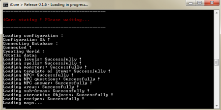 Vue globale de la console iCore